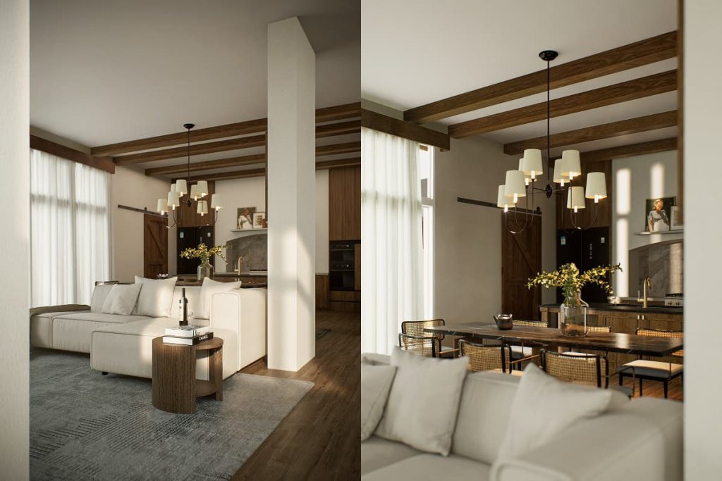D5 Render을 활용한 비주얼 스토리텔링: 실시간 조명, 재질, 카메라 제어를 사용하여 영화적인 인테리어를 만드세요.
