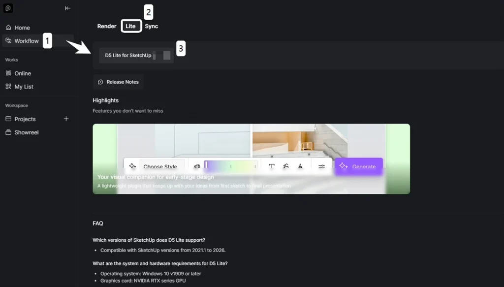 Introducing D5 Lite: AI Rendering & Instant Visualization for SketchUp