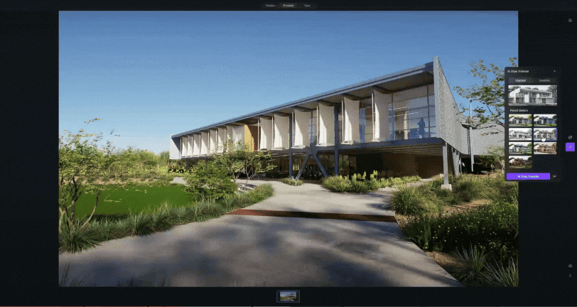 Estilos de Renderizado Arquitectónico Hechos Fáciles con Transferencia de Estilo por IA