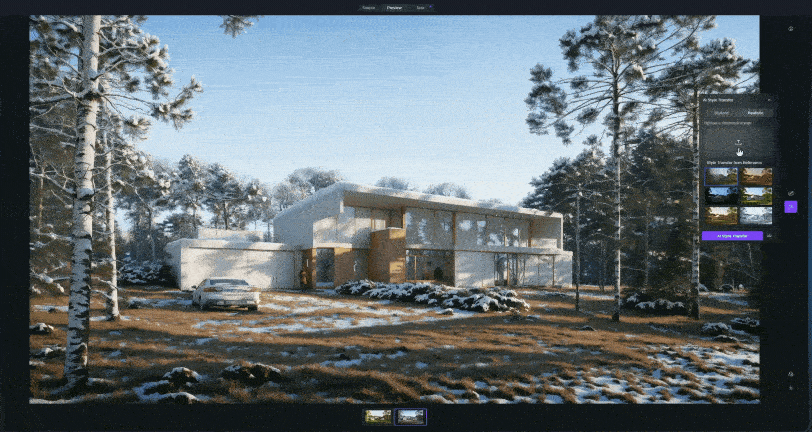 Estilos de Renderizado Arquitectónico Hechos Fáciles con Transferencia de Estilo por IA