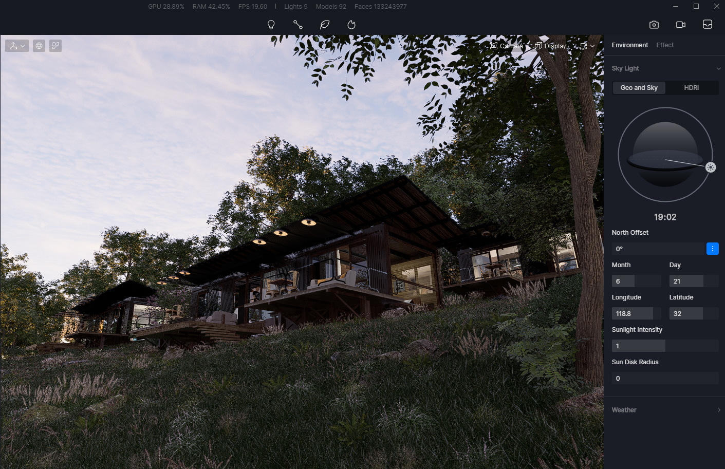 D5 Render | Natural Sunlighting for Archviz with Geo&Sky