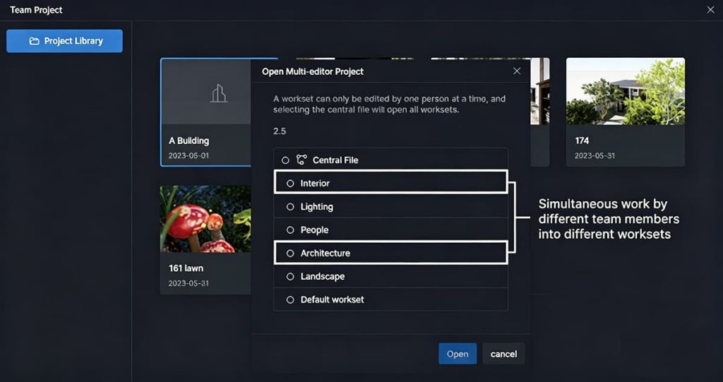 D5 for Teams: Real-time design collaboration with no file conflicts.